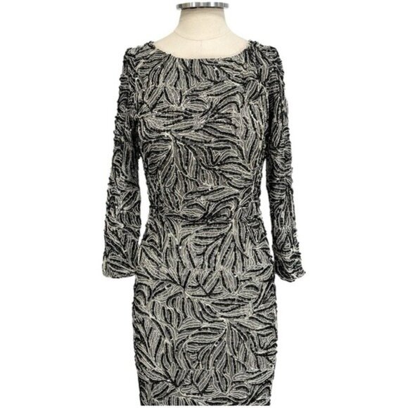 Alice + Olivia By Stacey Bendet Beaded Long Sleeve Open Back Maxi Formal Gown - Picture 6 of 11